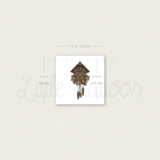 Cuckoo Clock Temporary Tattoo - Set of 3