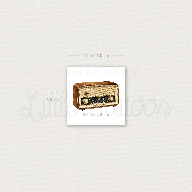 Vintage Radio Temporary Tattoo - Set of 3