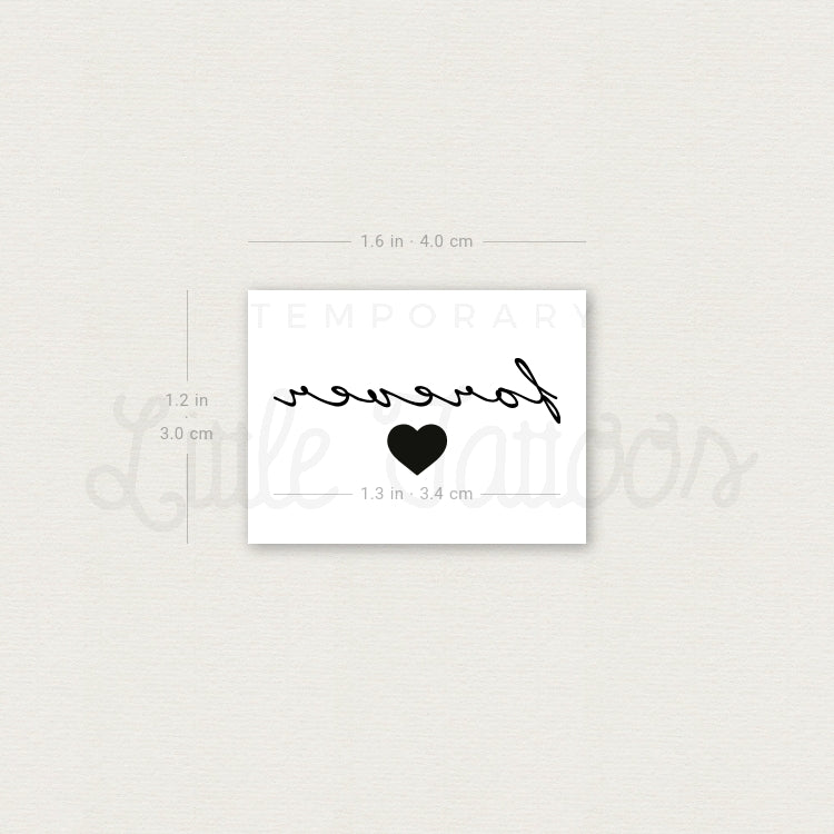 Forever Heart Temporary Tattoo - Set of 3
