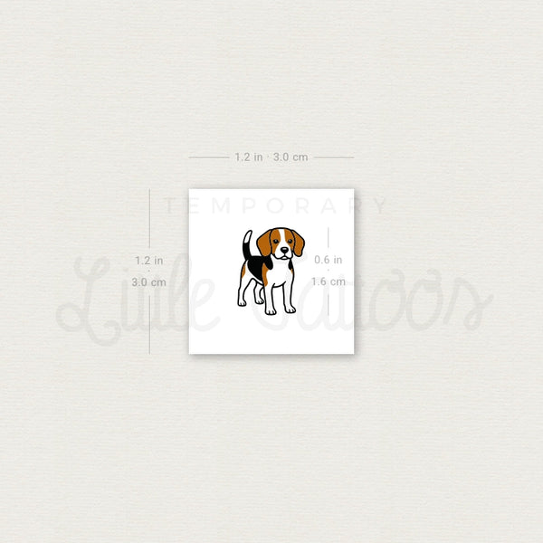 Tiny Beagle Temporary Tattoo - Set of 3