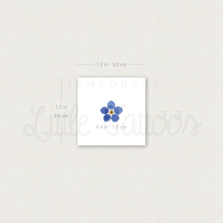 Tatuaje temporal de flor nomeolvides (juego de 3)