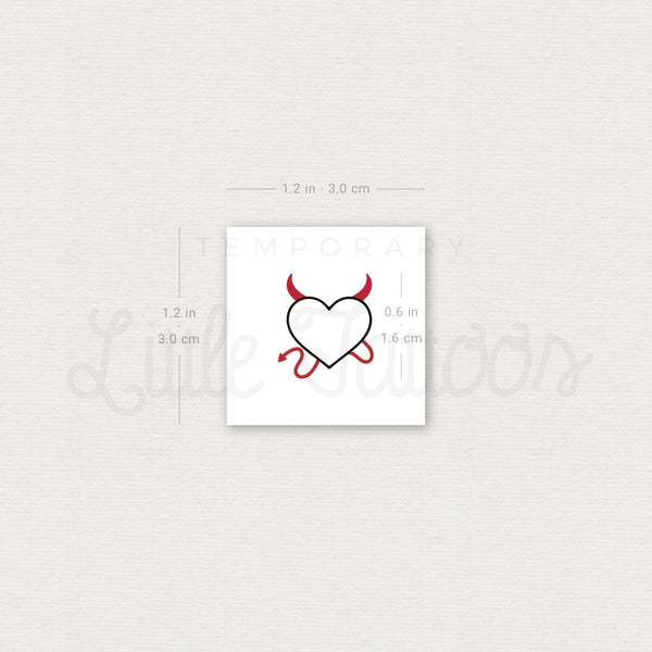 Naughty Heart Temporary Tattoo - Set of 3