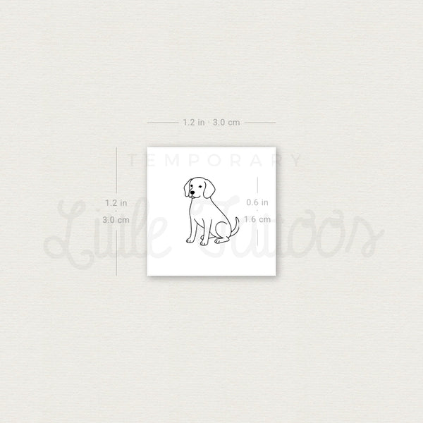Little Beagle Temporary Tattoo - Set of 3