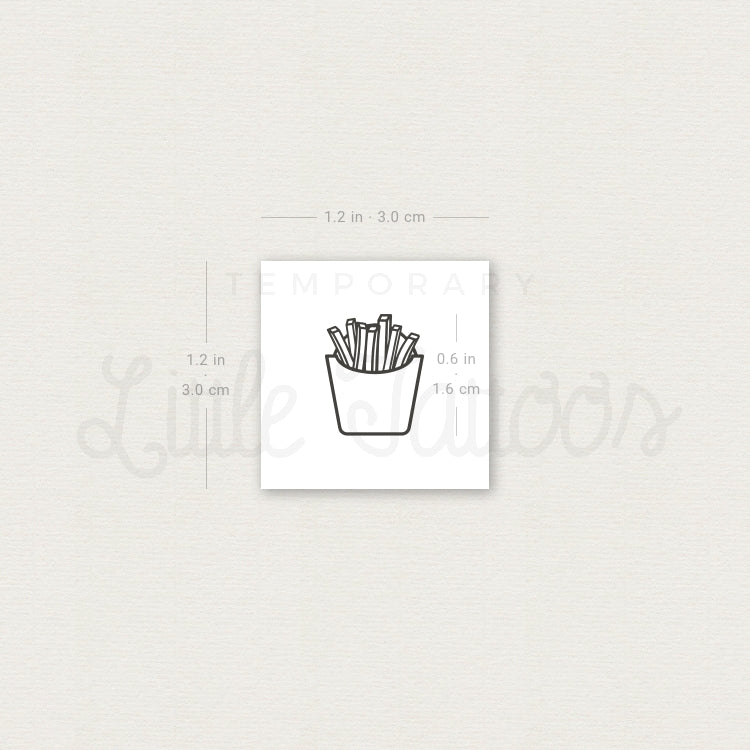 French Fries Temporary Tattoo - Set of 3