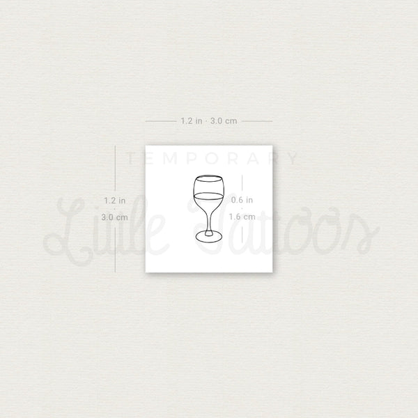 Minimalist Wine Glass Temporary Tattoo - Set of 3