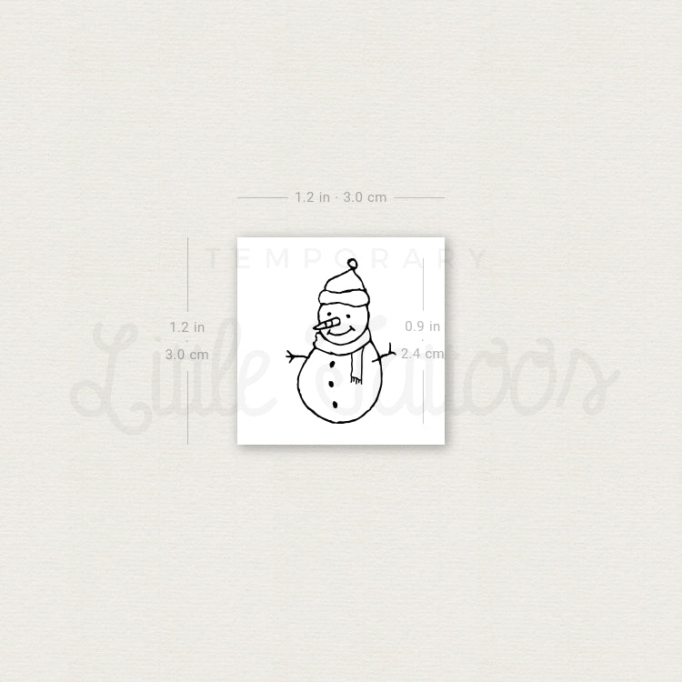 Snowman Temporary Tattoo - Set of 3