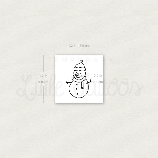 Snowman Temporary Tattoo - Set of 3