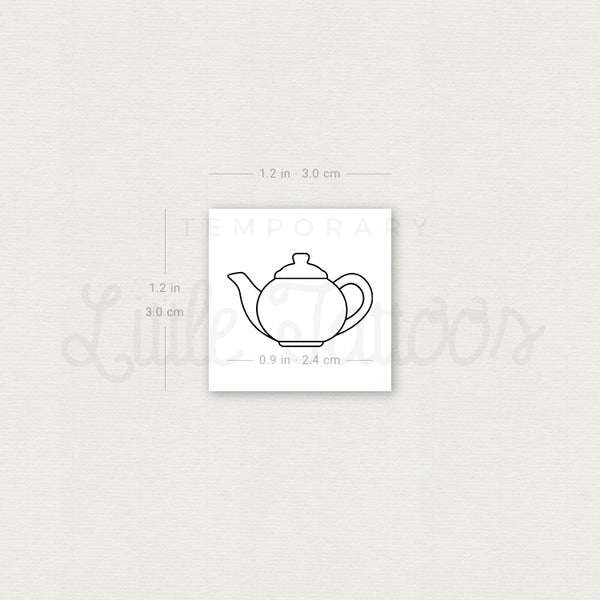 Fine Line Teapot Temporary Tattoo - Set of 3