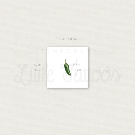 Little Jalapeño Temporary Tattoo - Set of 3