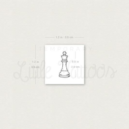 Chess King Temporary Tattoo - Set of 3