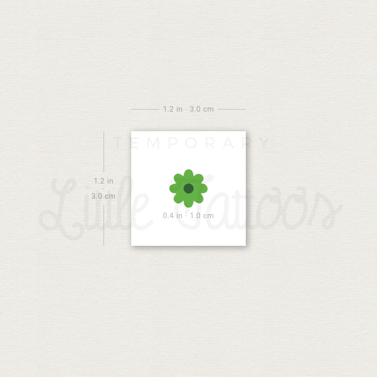 Light Green Flower Temporary Tattoo - Set of 3
