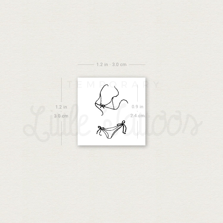 Little Bikini Temporary Tattoo - Set of 3
