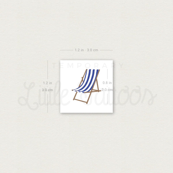 Stripped Beach Chair Temporary Tattoo - Set of 3