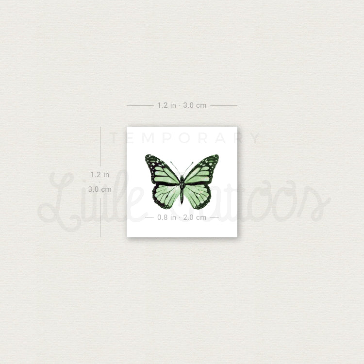 Tatuaje temporal de mariposa verde - Juego de 3