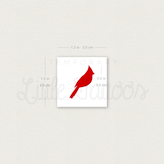 Red Ink Cardinal Temporary Tattoo - Set of 3