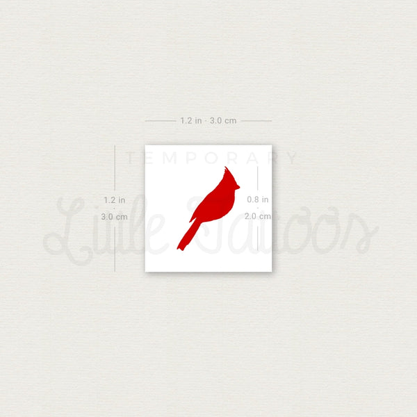 Red Ink Cardinal Temporary Tattoo - Set of 3