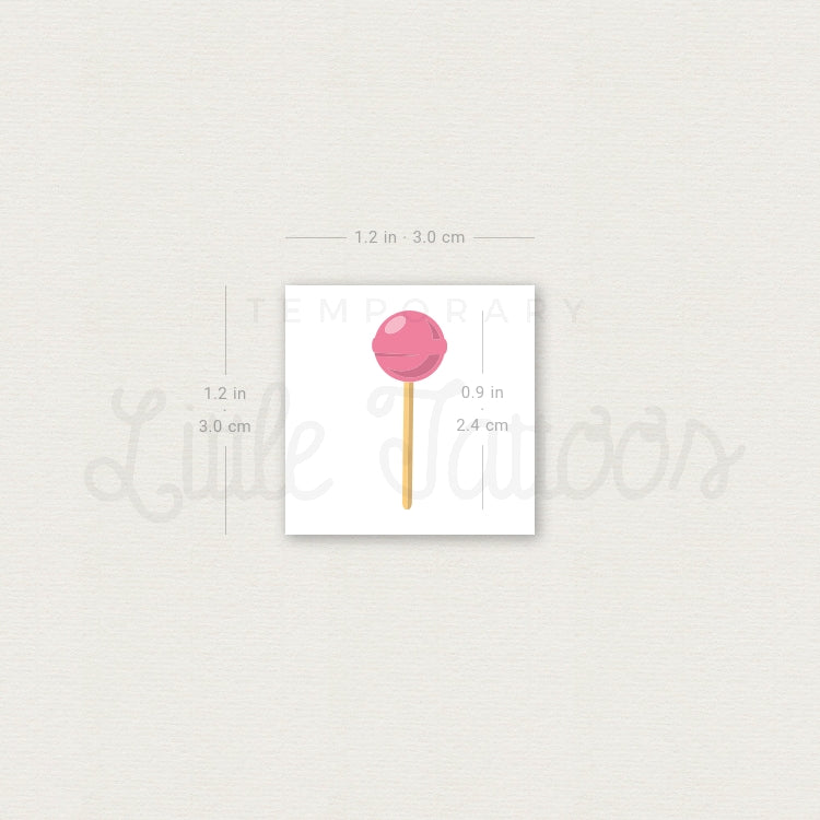 Pink Lollipop Temporary Tattoo - Set of 3