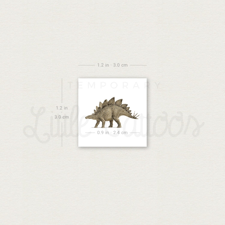 Watercolor Stegosaurus Temporary Tattoo - Set of 3