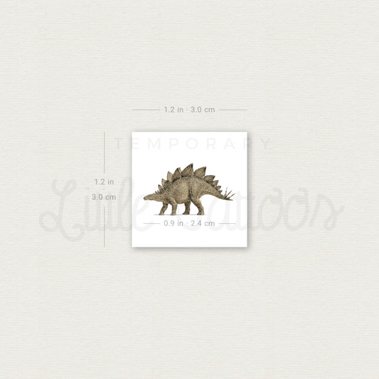 Watercolor Stegosaurus Temporary Tattoo - Set of 3