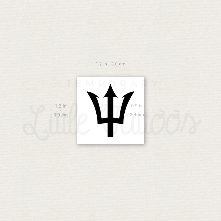 Barbados Trident Temporary Tattoo - Set of 3
