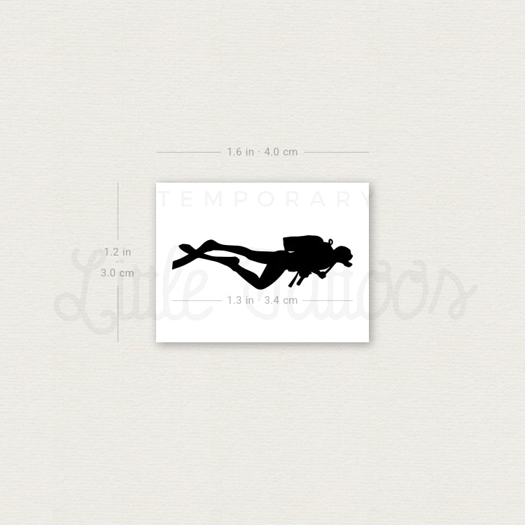 Diver Temporary Tattoo - Set of 3