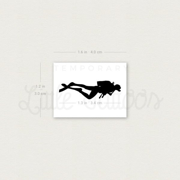 Diver Temporary Tattoo - Set of 3