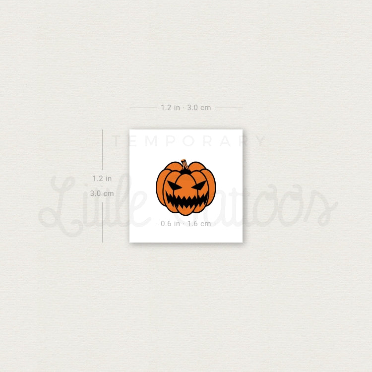Jack-o'-Lantern Temporary Tattoo - Set of 3