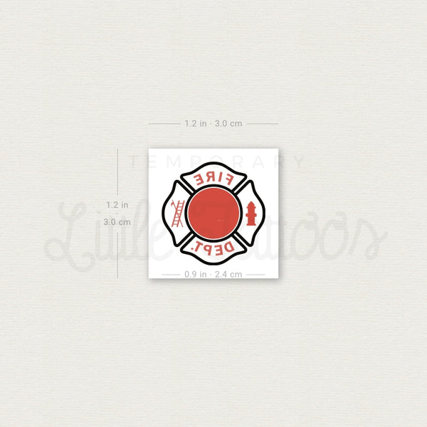 Fire Dept Temporary Tattoo - Set of 3