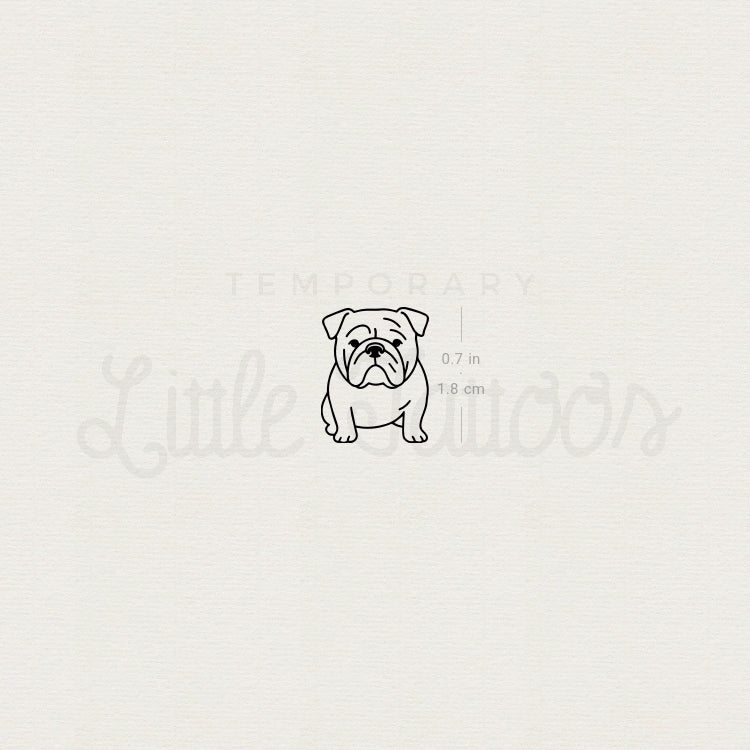 Tatuaje temporal de bulldog - Juego de 3