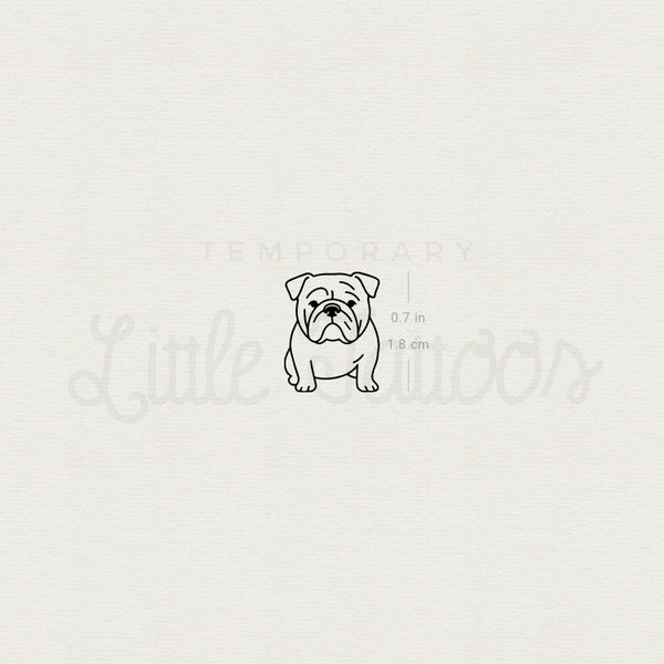 Bulldog Temporary Tattoo - Set of 3