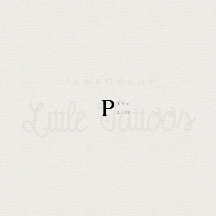 Uppercase Rho Temporary Tattoo - Set of 3