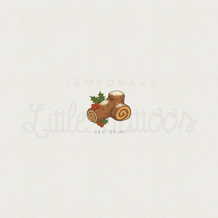 Yule Log Temporary Tattoo - Set of 3