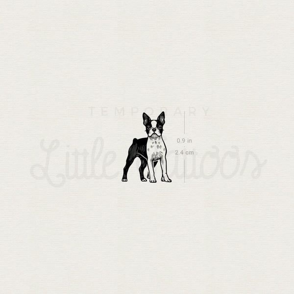 Boston Terrier Temporary Tattoo - Set of 3