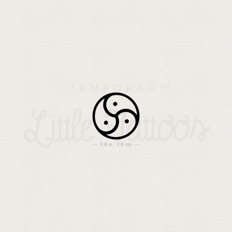 BDSM Triskelion Temporary Tattoo - Set of 3