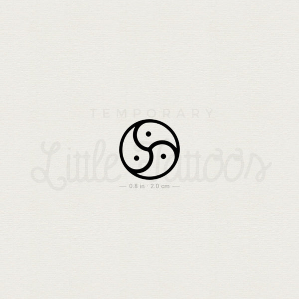 BDSM Triskelion Temporary Tattoo - Set of 3