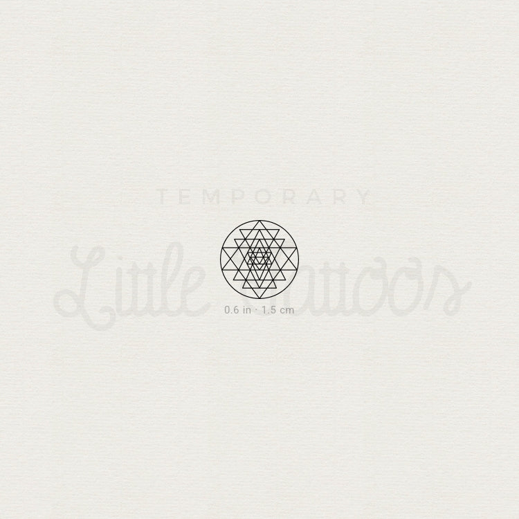 Little Sri Yantra Temporary Tattoo - Set of 3
