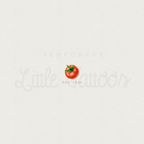 Tiny Red Tomato Temporary Tattoo - Set of 3