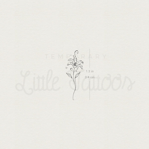 Lily Stargazer By Stefano Mazza Temporary Tattoo - Set of 3