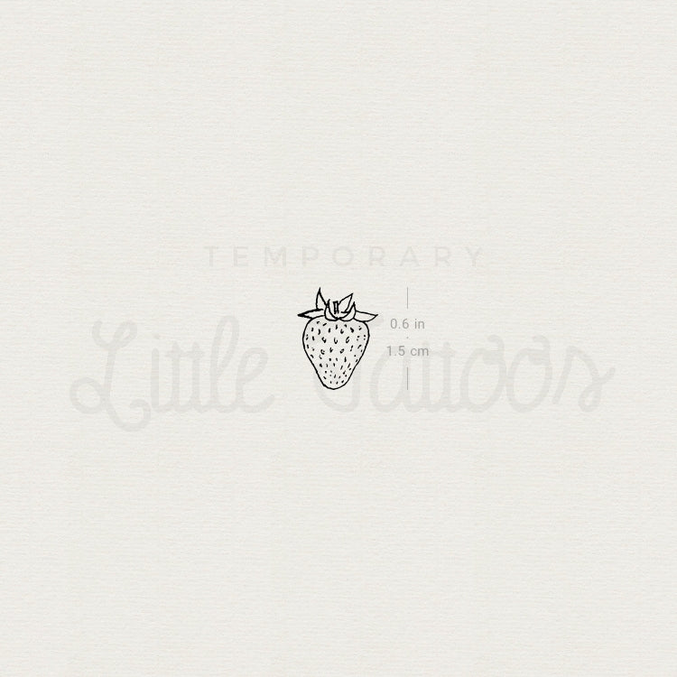 Tiny Strawberry Temporary Tattoo - Set of 3