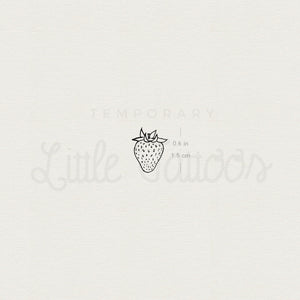 Tiny Strawberry Temporary Tattoo - Set of 3