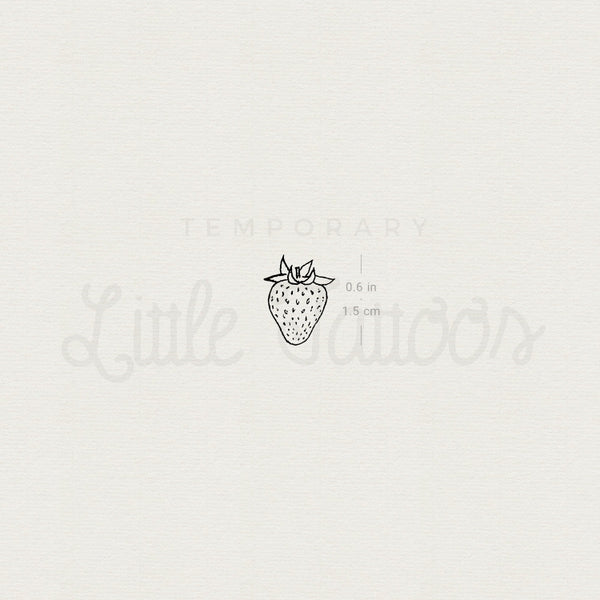 Tiny Strawberry Temporary Tattoo - Set of 3