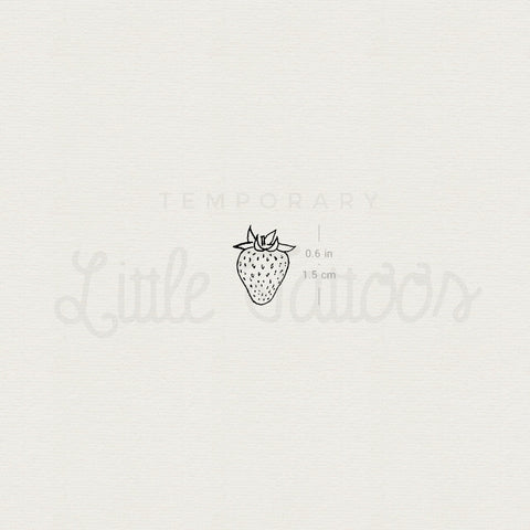 Tiny Strawberry Temporary Tattoo - Set of 3