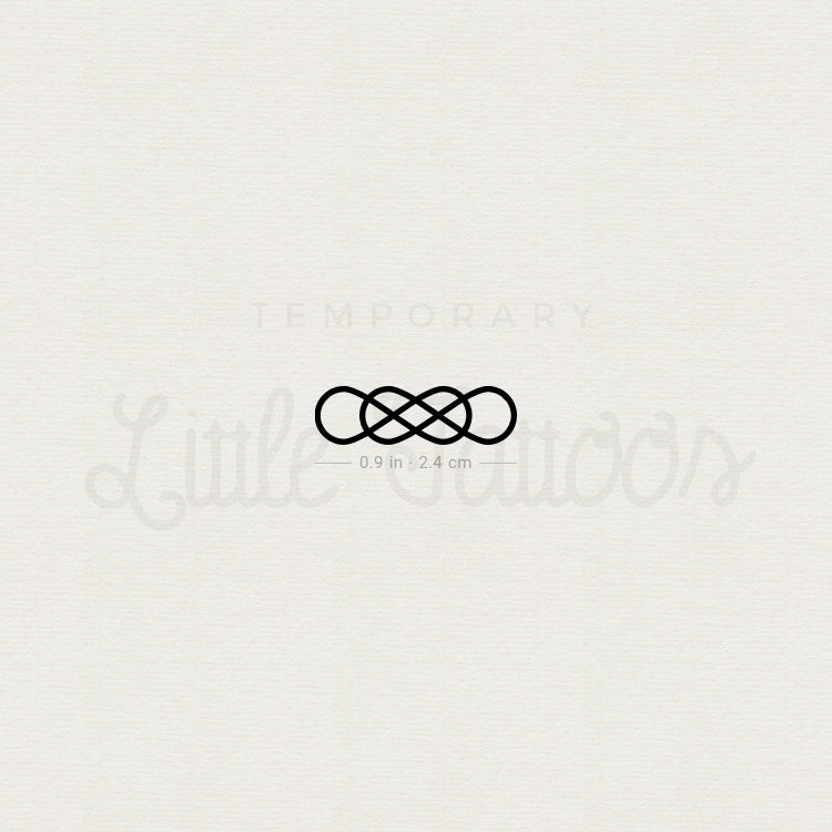 Interlaced Double Infinity Temporary Tattoo - Set of 3