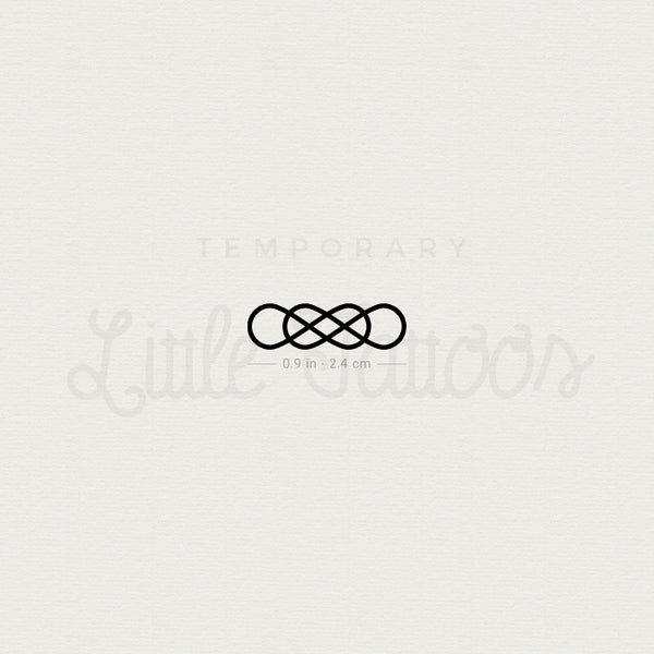 Interlaced Double Infinity Temporary Tattoo - Set of 3