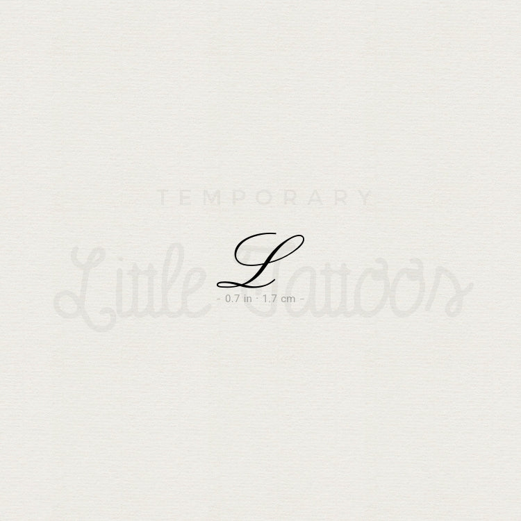 Tatuaje temporal con letra L cursiva (juego de 3)