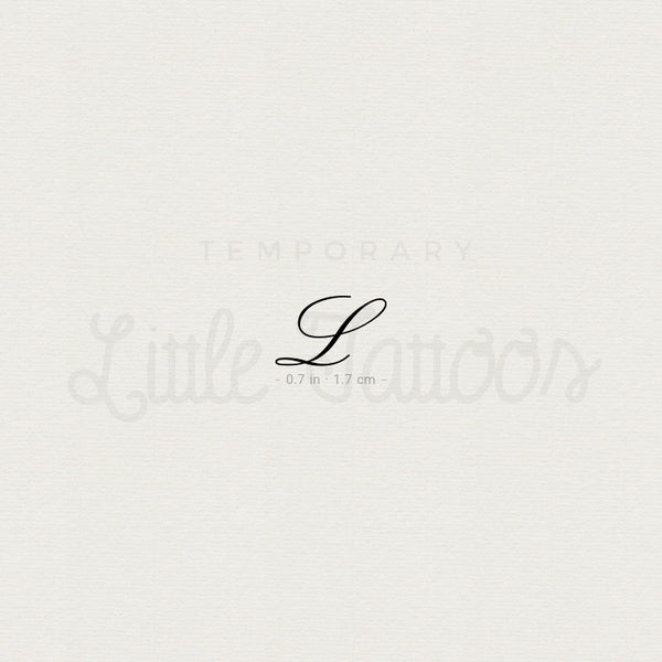 Cursive L Script Temporary Tattoo - Set of 3