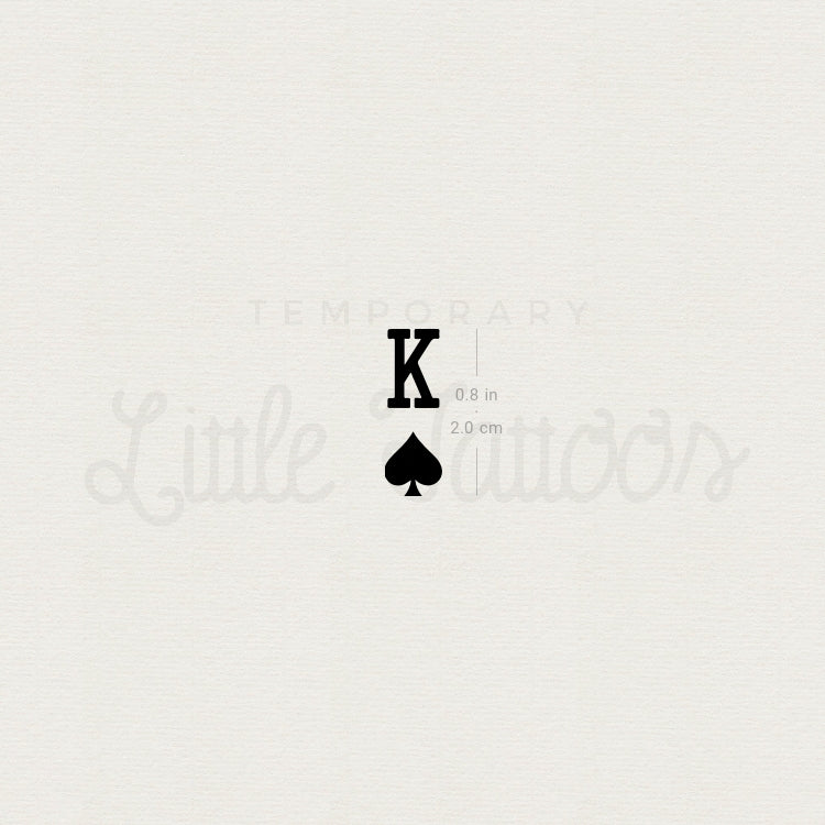 King Of Spades Temporary Tattoo - Set of 3