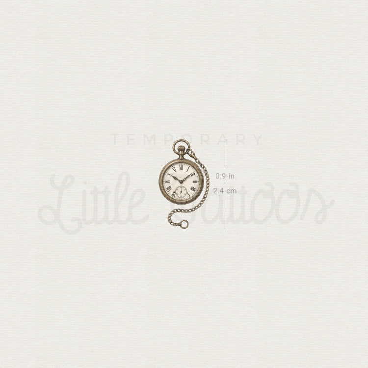 Pocket Watch Temporary Tattoo - Set of 3
