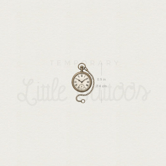 Pocket Watch Temporary Tattoo - Set of 3