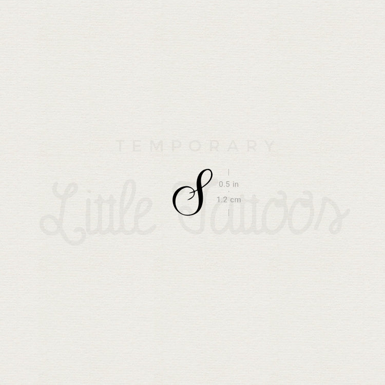 Tatuaje temporal con la letra S pequeña (juego de 3)